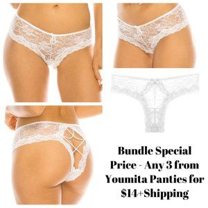 Youmita Caged Back Lace White Bikini